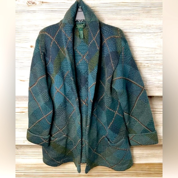Vintage Lauren Ralph Lauren Hand Knit Sweater Cabincore Alpaca Lamb Wool Blend - Picture 1 of 12